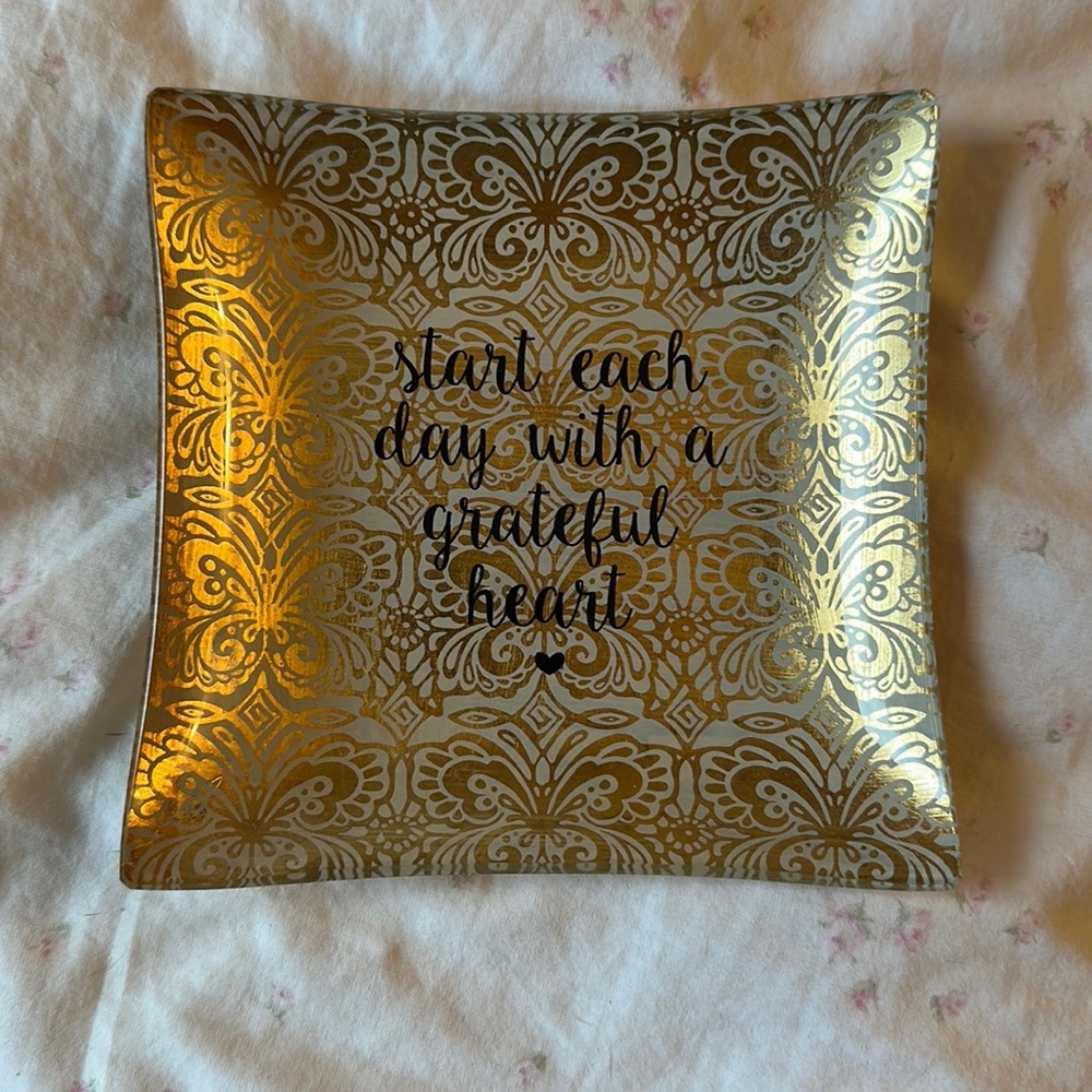 Gold brushed trinket tray